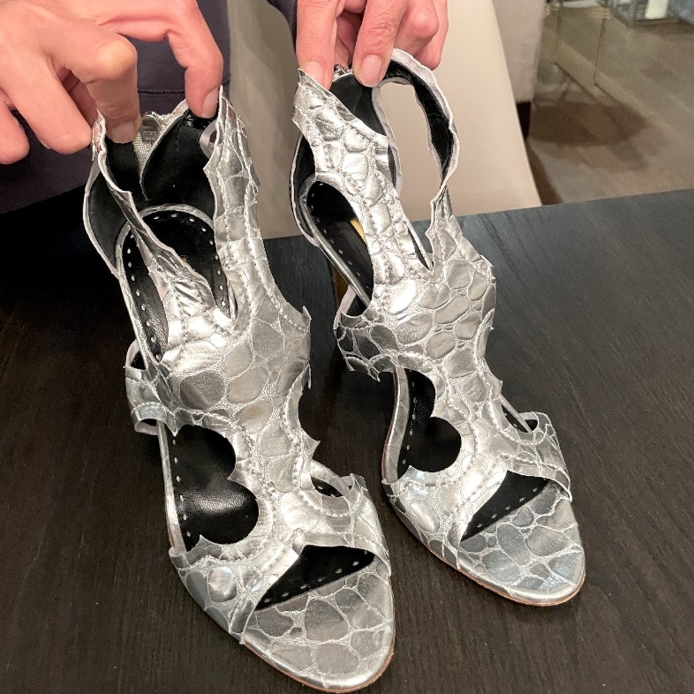 Rupert Sanderson Silver Barely Worn Heels!